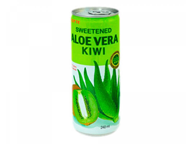 Напиток безалкогольный негазированный  Lotte Aloe Vera (Алоэ Вера), ТМ Лотте, вкус киви,  240 мл. (Южная Корея)