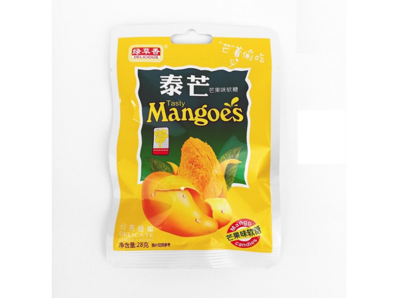 Жевательный мармелад кусочек манго MANGOES DELISHIOUS (Китай), 28гр